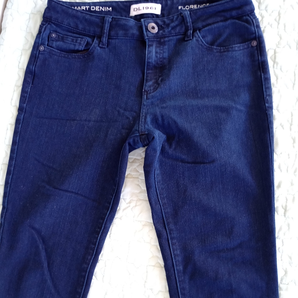 Dl1961 Florence Instasculpt Cropped Flatiron Jeans Sz 28 View 3